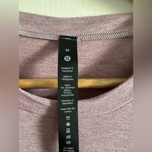 Lululemon Athletica Heather Dusty Rose Balancer Short Sleeve Shirt size Medium - Picture 11 of 12